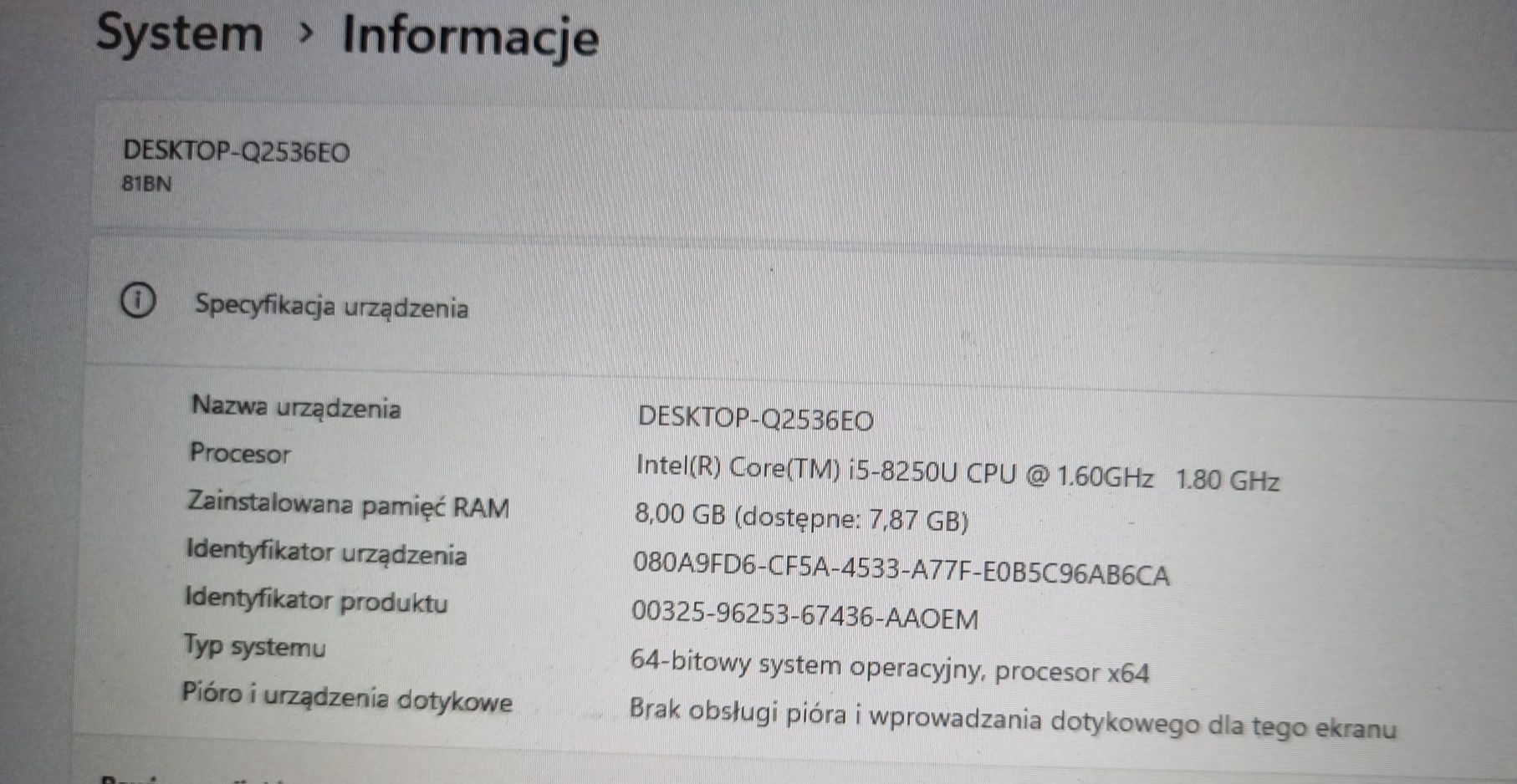 Laptop Lenovo ideapad 320S-14IKB