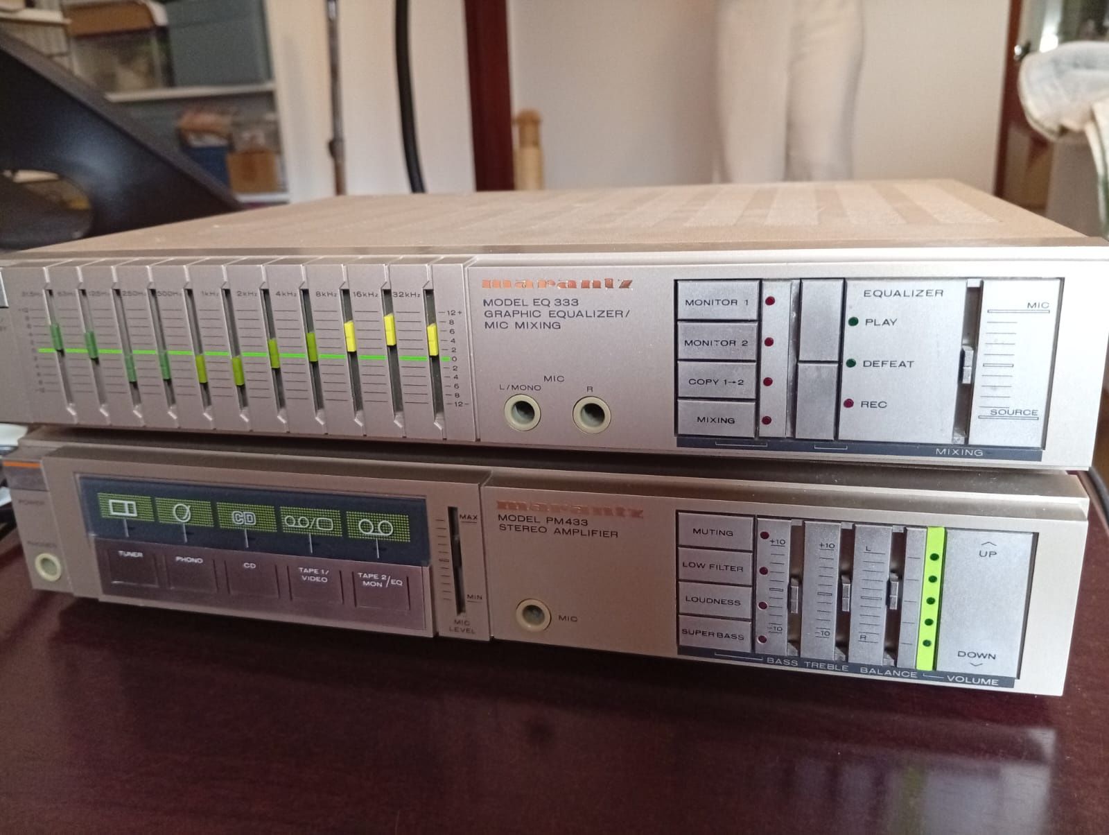 Amplificador Marantz P M 433 , equalizador EQ -333