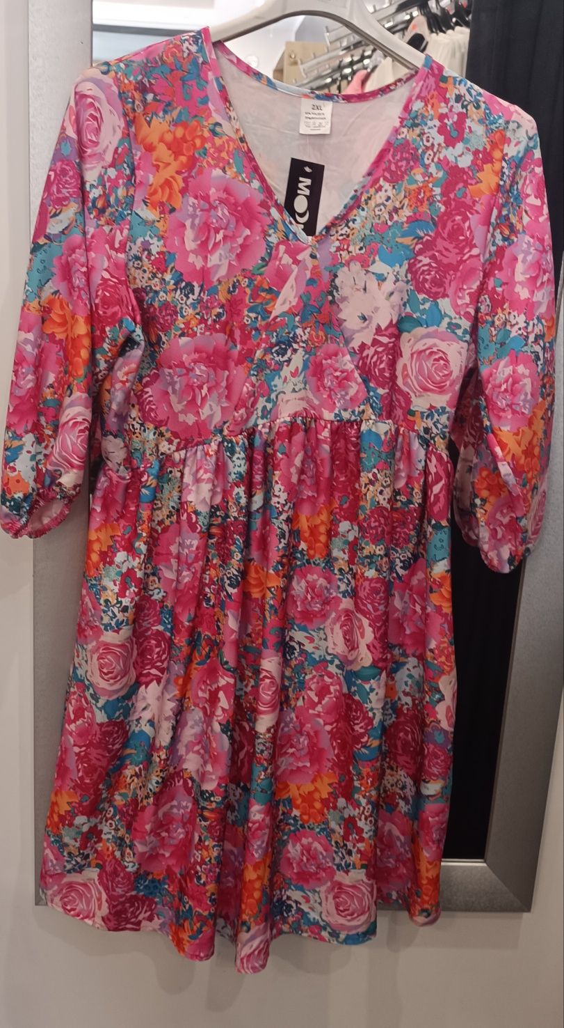 Sukienka kwiaty 44 46 48