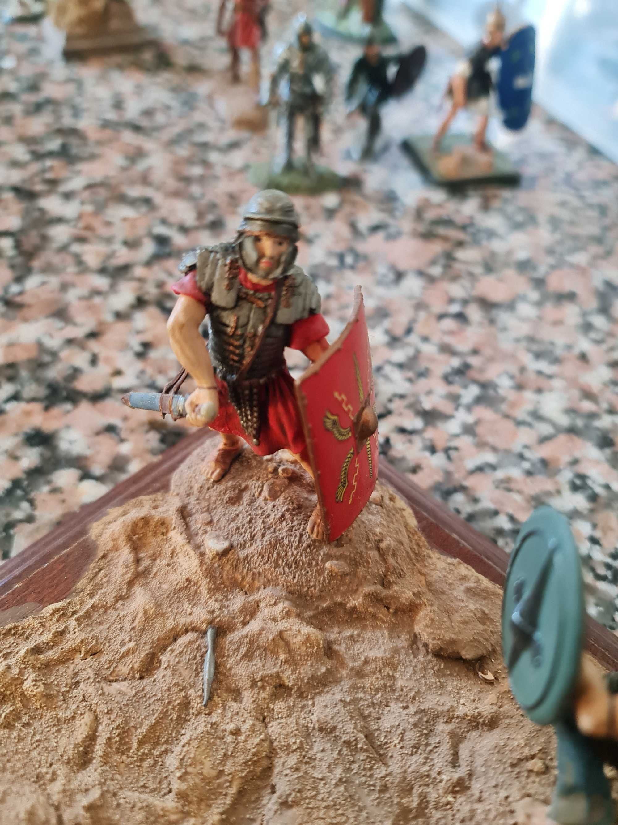 soldados de chumbo diorama celta e romano pintados à mão