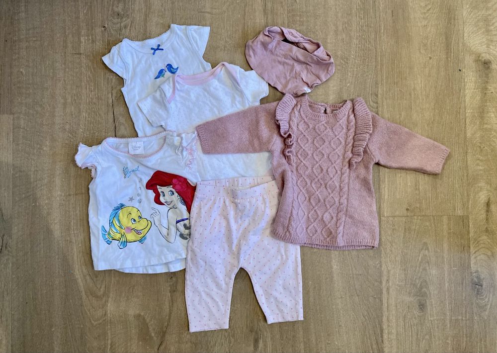 Paka zestaw 6 szt. ubrań roz. 62-68 body sweter