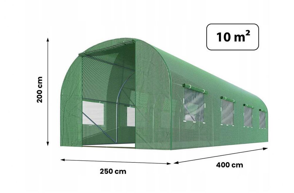 10 m2 Tanio DUŻY i MOCNY Tunel foliowy 4m x 2,5m cm SZKLARNIA ogrodowa