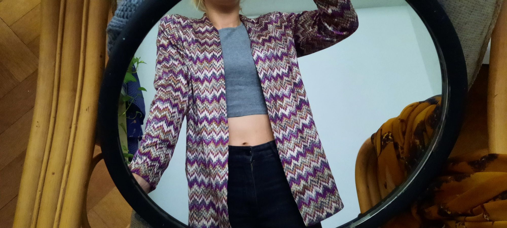 Marynarka sweterkowa vintage hippie 36 s