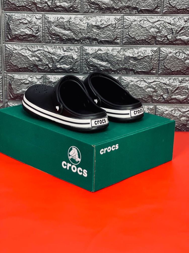 Шлепанцы Crocs Crocband женские Шлепки сабо кроксы тапочки черные