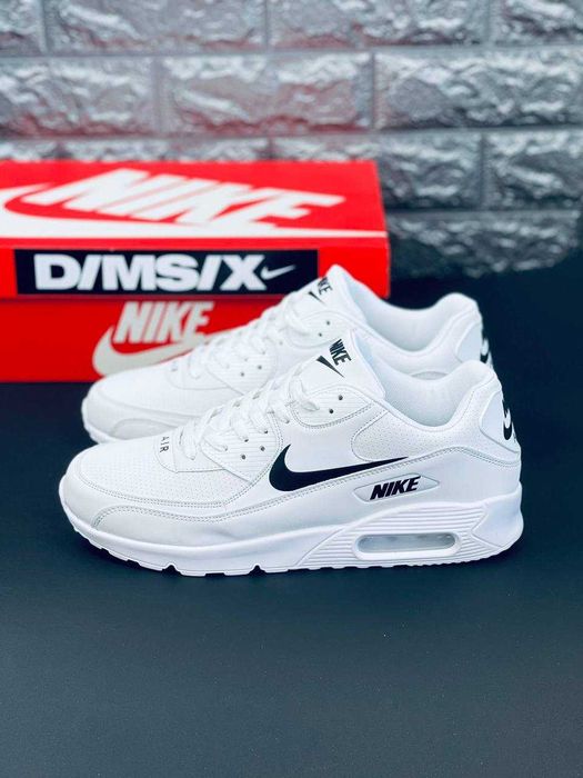 Мужские кроссовки Nike Air Max 90 White осенние кожаные кросовки найк