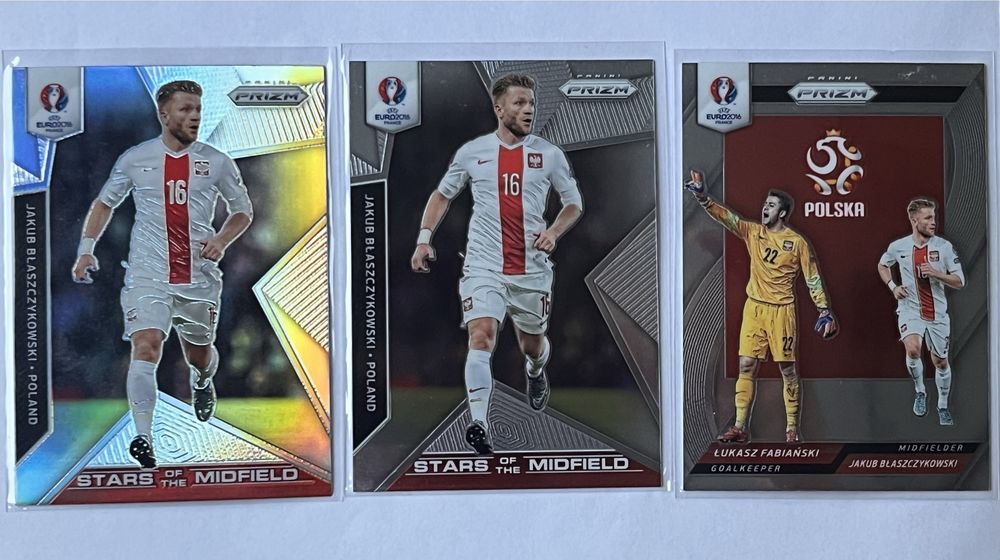 Kuba Błaszczykowski Panini Euro 2016 base, red, blue, silver - 6 sztuk