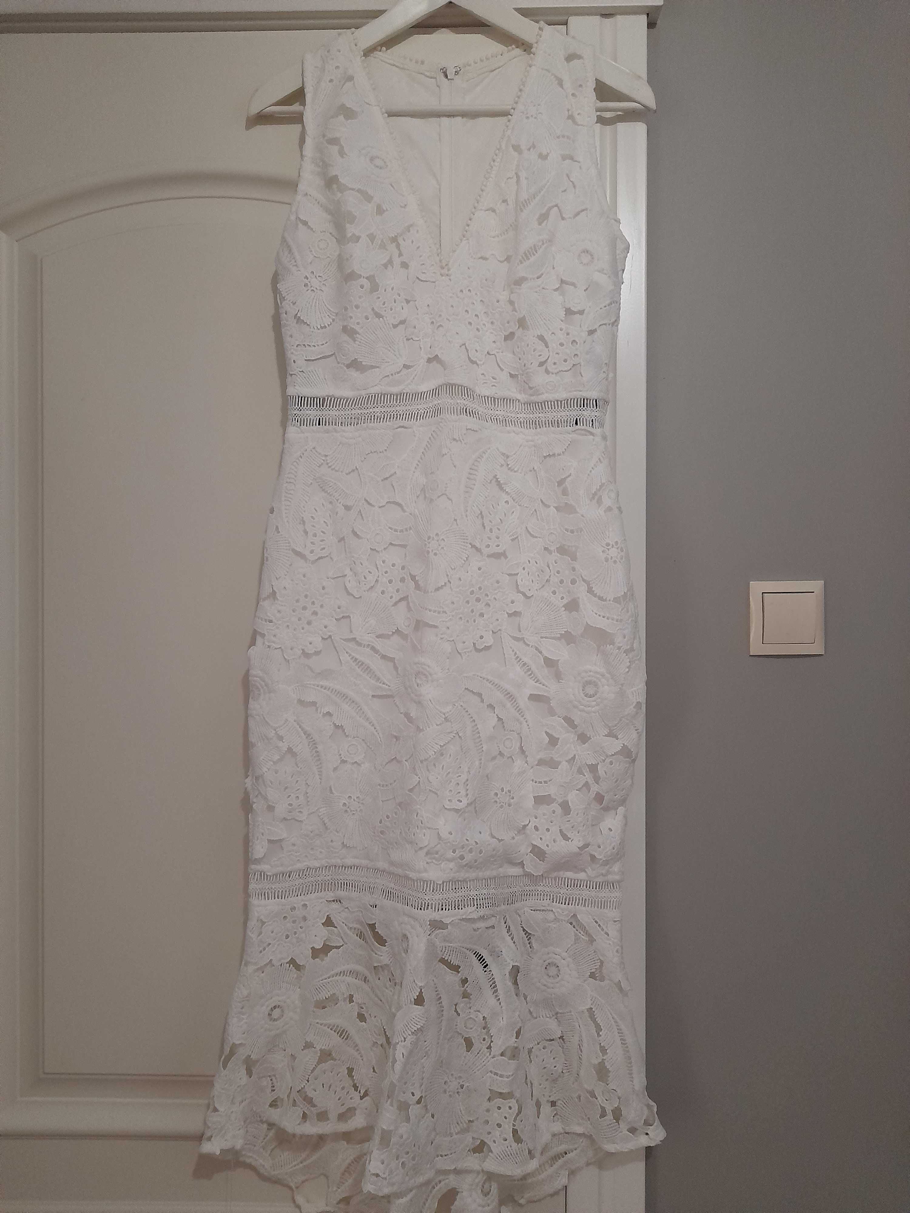 Sukienka Missguided biała r 38 koronka syrena, komunia ślub