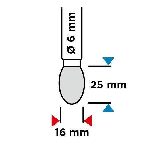 Frez Do Metalu Hm, Typ E (Owalny), 16 X 25 Mm, Trzpień 6 X 45 Mm