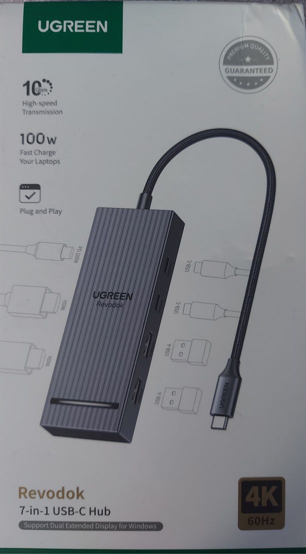Rirmy UGREEN REVODOK 10 Gbps USB C Hub 2HDMI 4K - 60Hz Adapter