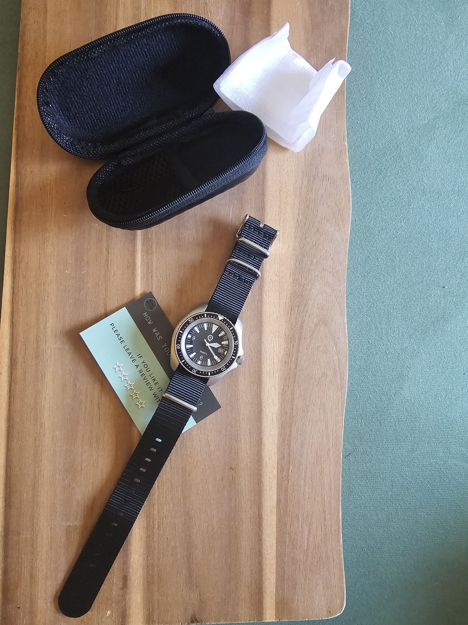 Diver QIMEI, szafir, Wr300m, qwarc Seiko