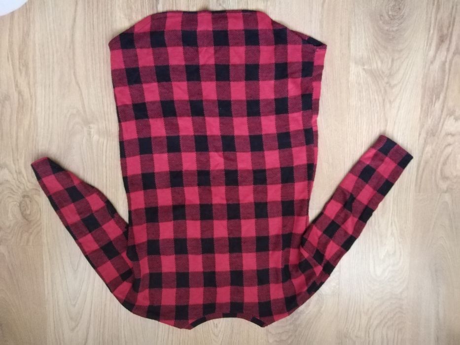 Tunika, sweterek, krata czarno-czerwona