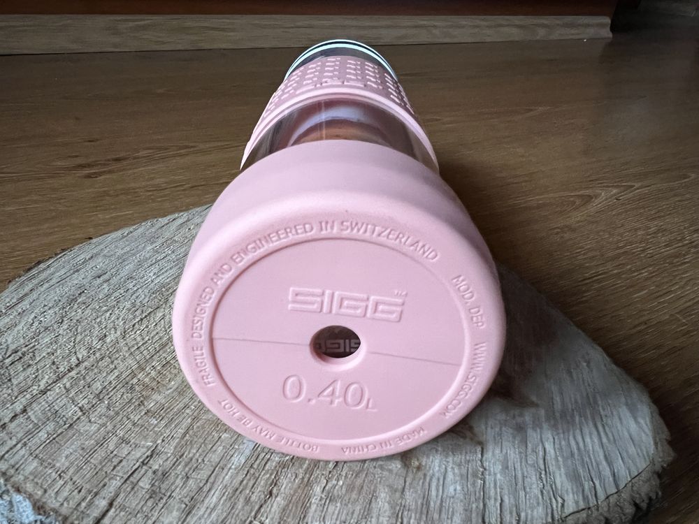 Termos Imbryk szklany SIGG Switzerland Hot & Cold Glass Shy Pink NOWY