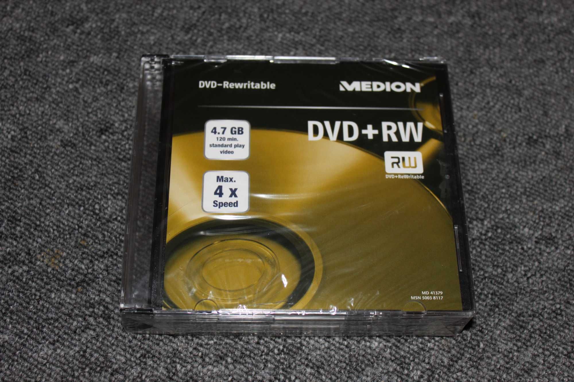 5 płyt DVD+RW MEDION do filmów idealne