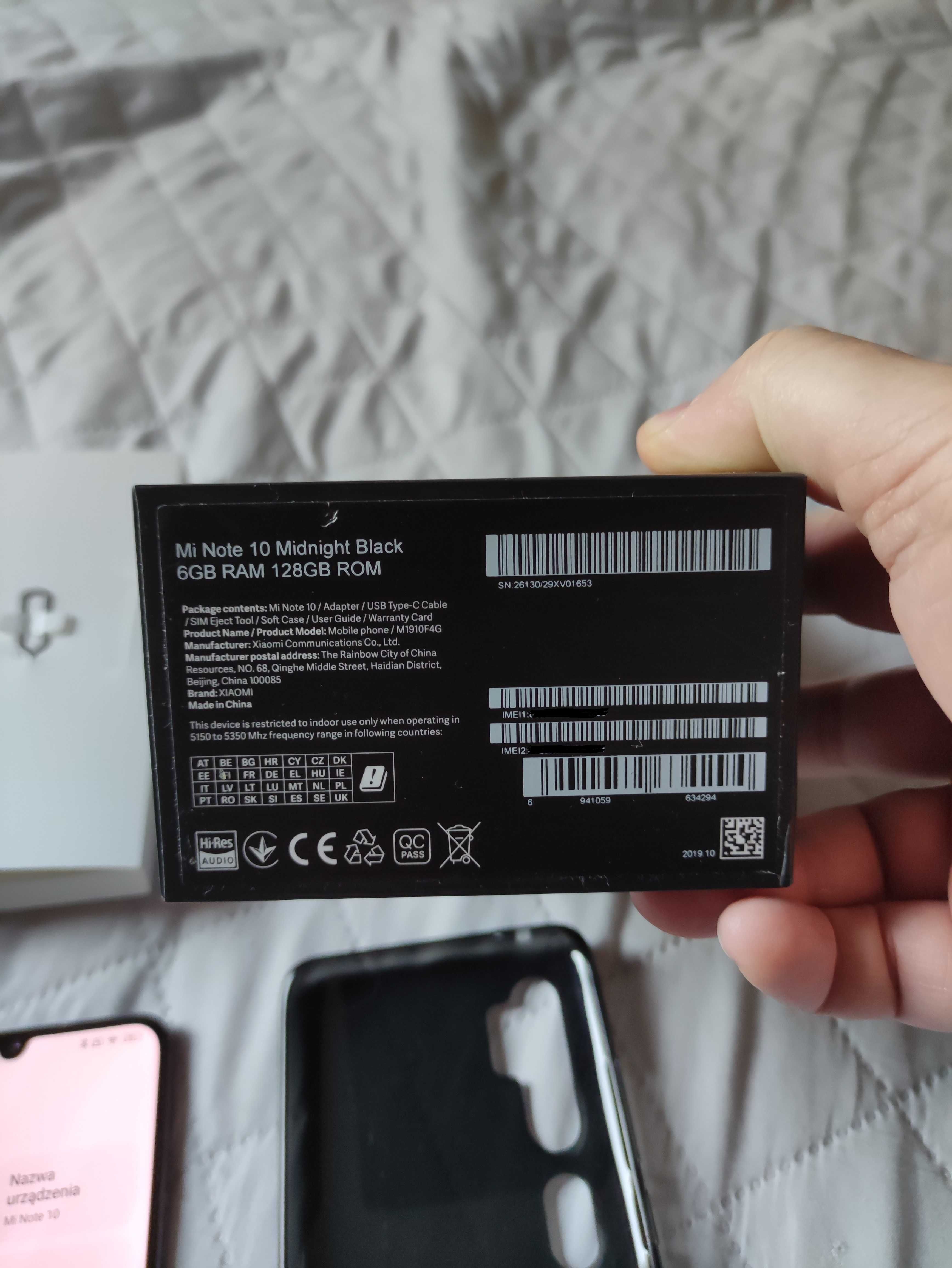 Xiaomi Mi Note 10 6/128 - stan idealny (kompletny zestaw fabryczny)