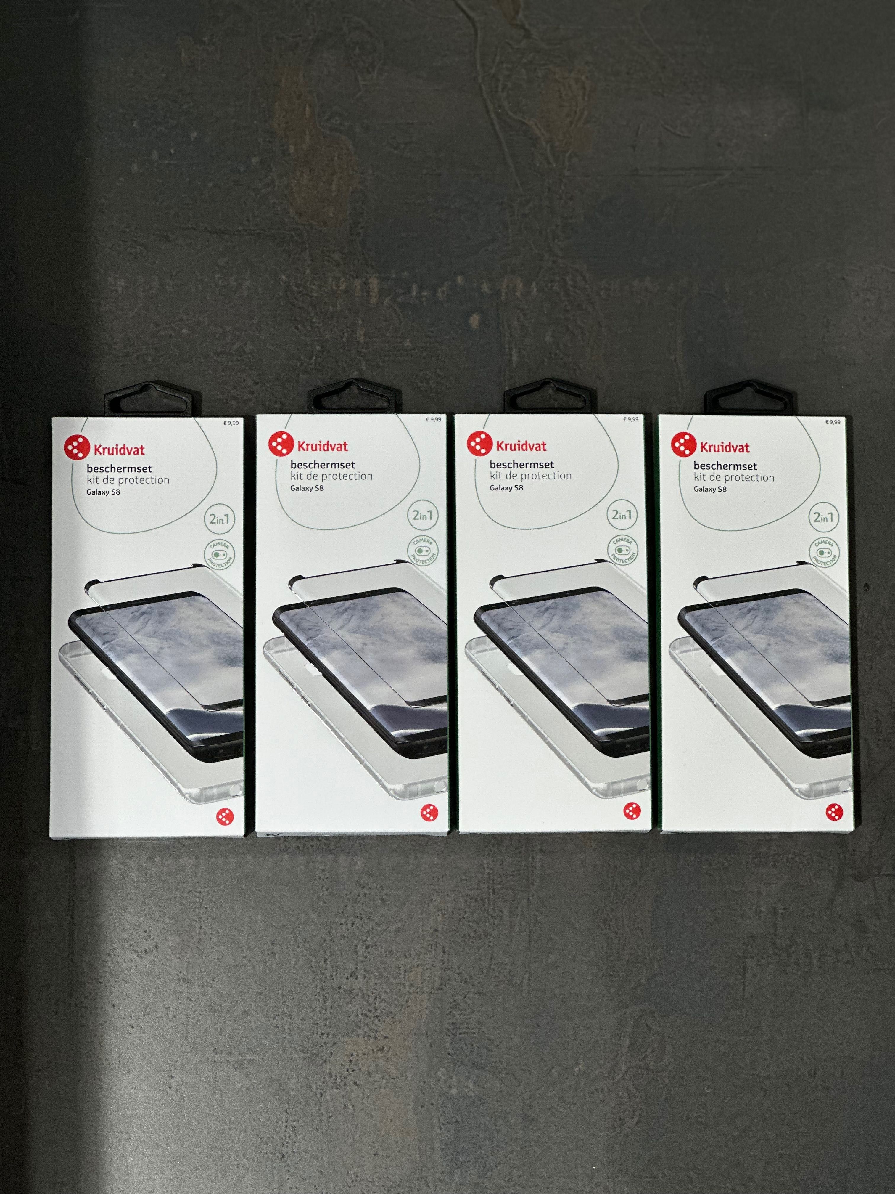 Zestaw 4 x szybka i bezbarwny case na telefon GalaxyS8 nowy nieużywany