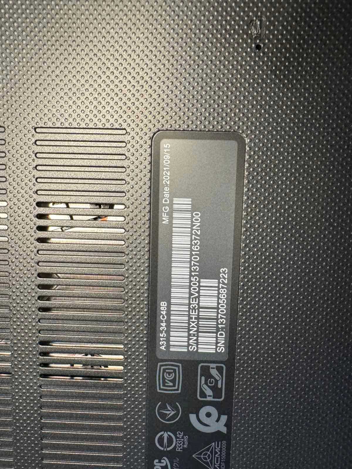 Acer Aspire 3 A315-34-C48B 15,6" Intel Celeron N4000 4/128 GB Ноутбук
