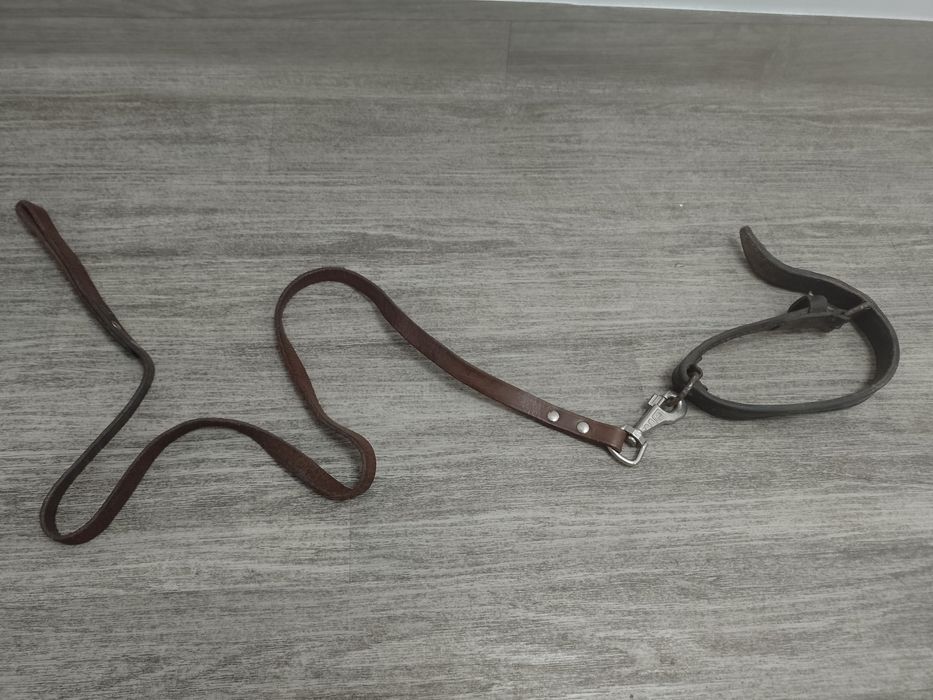 Sprzedam skorzaną smycz i obrożę dla psa