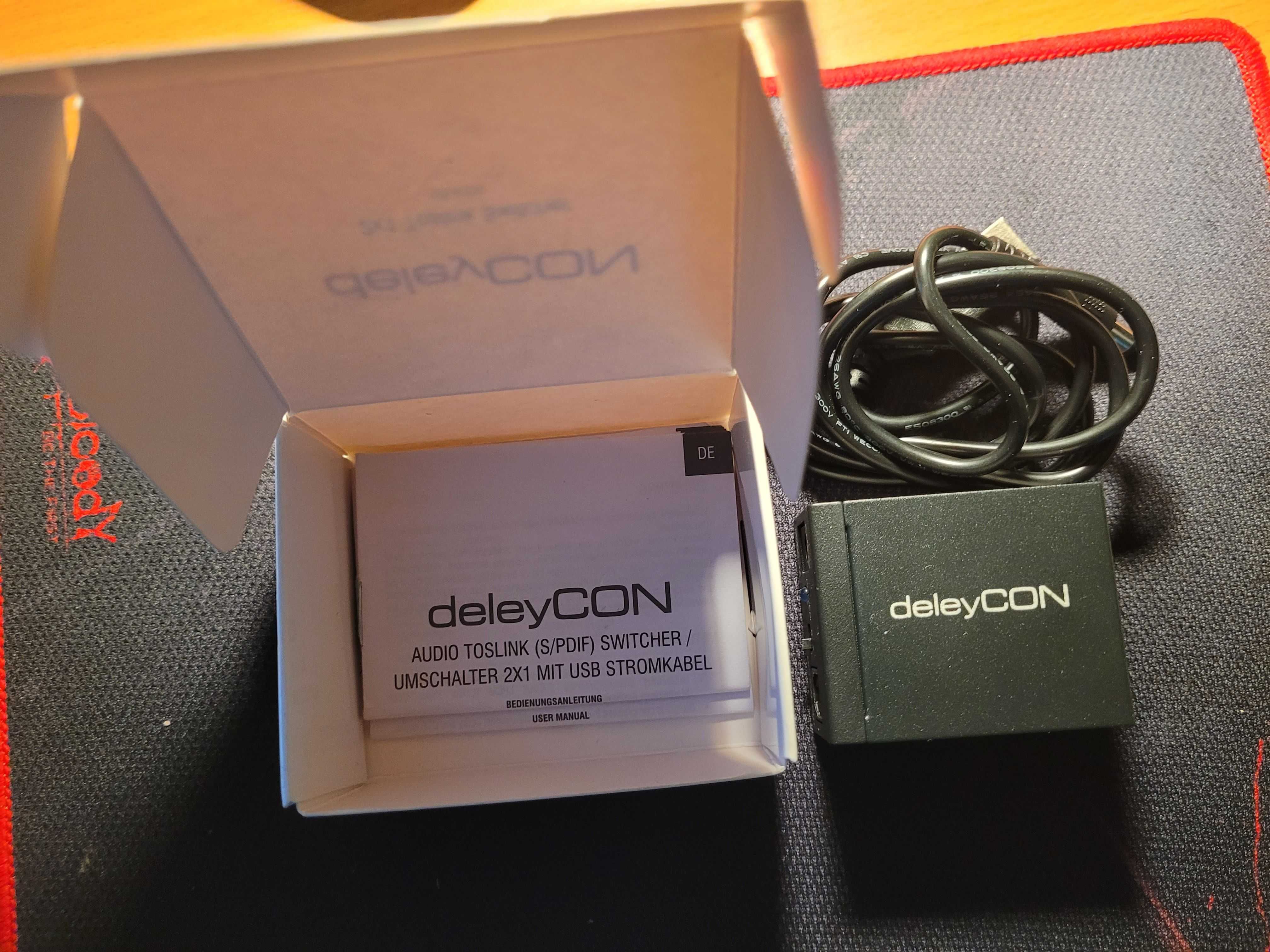 deleyCON Toslink 2x1 Switch SPDIF / przełącznik sygnału optycznego