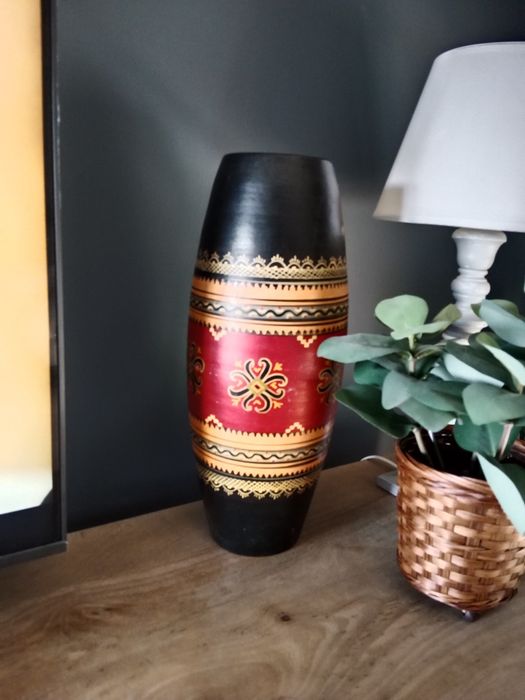 Duży wazon ceramiczny etniczny ręcznie malowany 40cm
