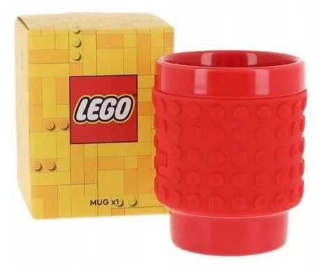 Kubek LEGO czerwony 300 ml z silikonową obwódką Nowy!