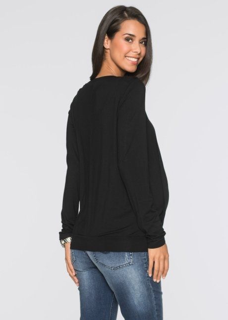 B.P.C bluzka ciążowa czarna długi rękaw 40/42.