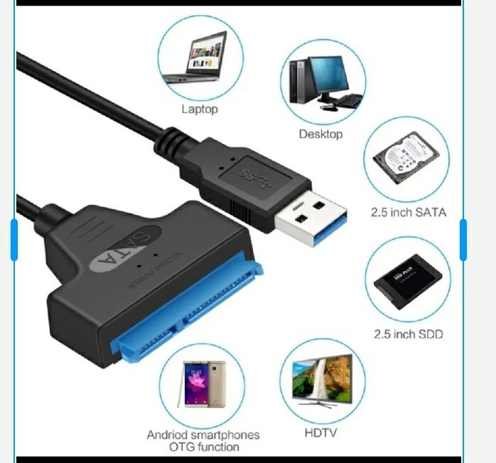 Кабель подключения SSD SATA , HDD SATA 2,5" через USB 3,0 .