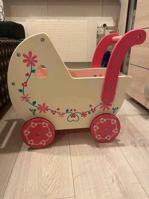 ŚLICZNY drewniany wózek unikatowy