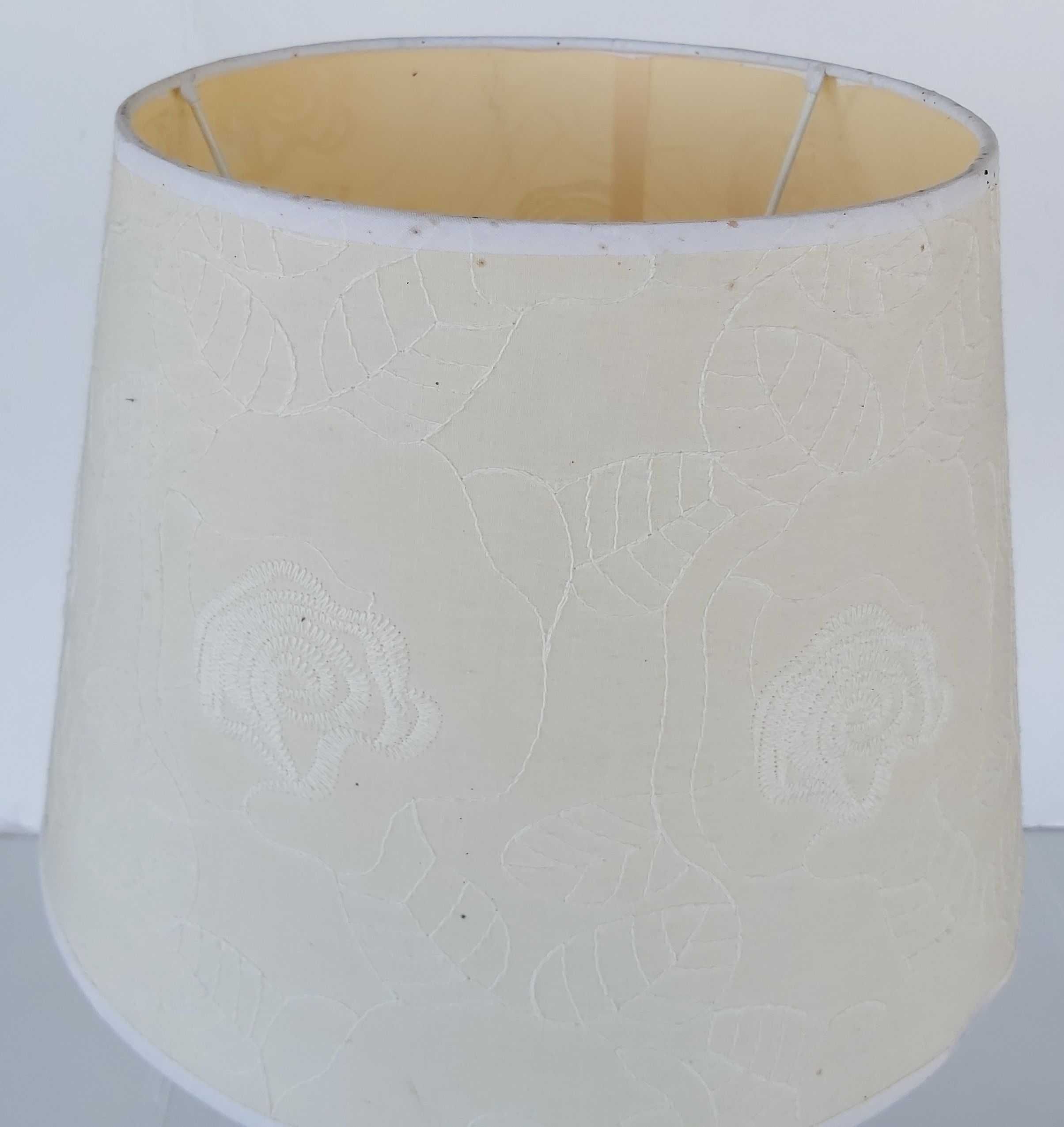 Lampa Ceramiczna Srebrna Powystawowa z Kloszem Nowa