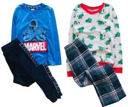 7-8 років,  Primark велюрова та фланелева піжама. Марвел. Новорічна