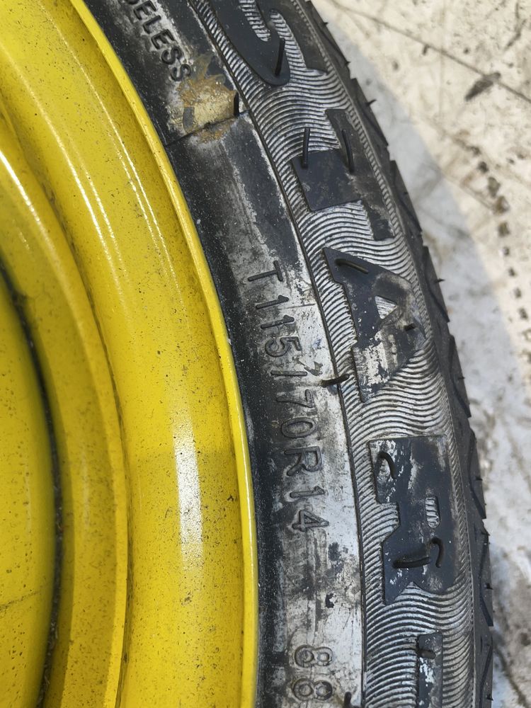 Koło zapasowe dojazdowe T115/70 R14 lewarek klucz Nissan pixo 4x100