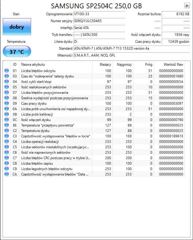 Dyski 3,5' Sprawne < 320GB HGST, Samsung, Hitachi, WD, Seagate