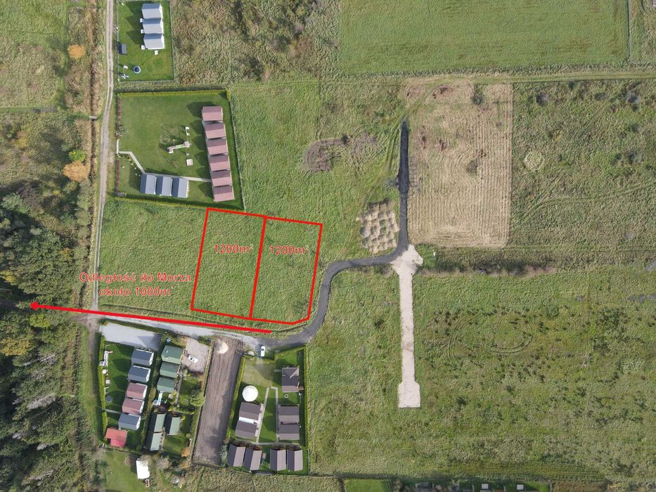 Działki budowlane 1200m2 blisko morza - Rusinowo na sprzedaż