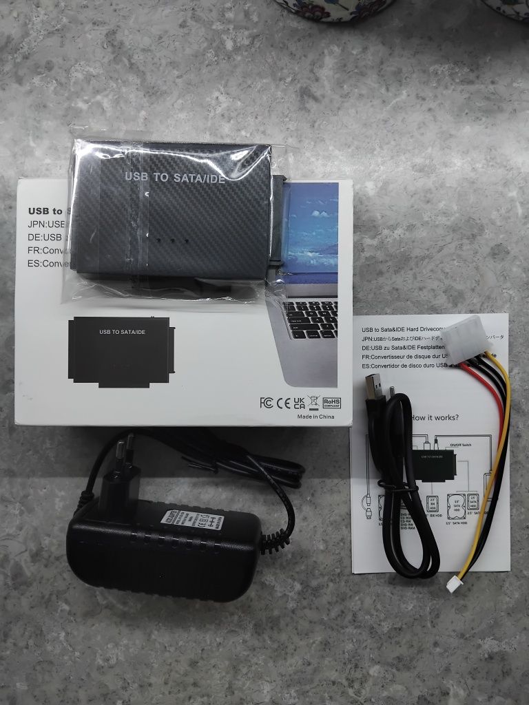 Адаптер перехідник USB3.0 SATA та IDE для жорстких дисків IDE HDD/SSD