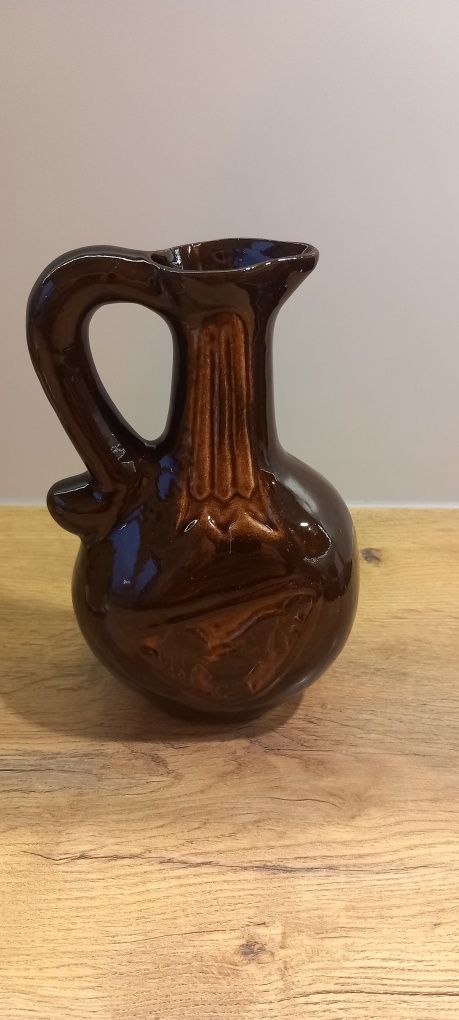 PRL VINTAGE CEPELIA porcelitowy dzbanek wazonik wazon karafka brązowa