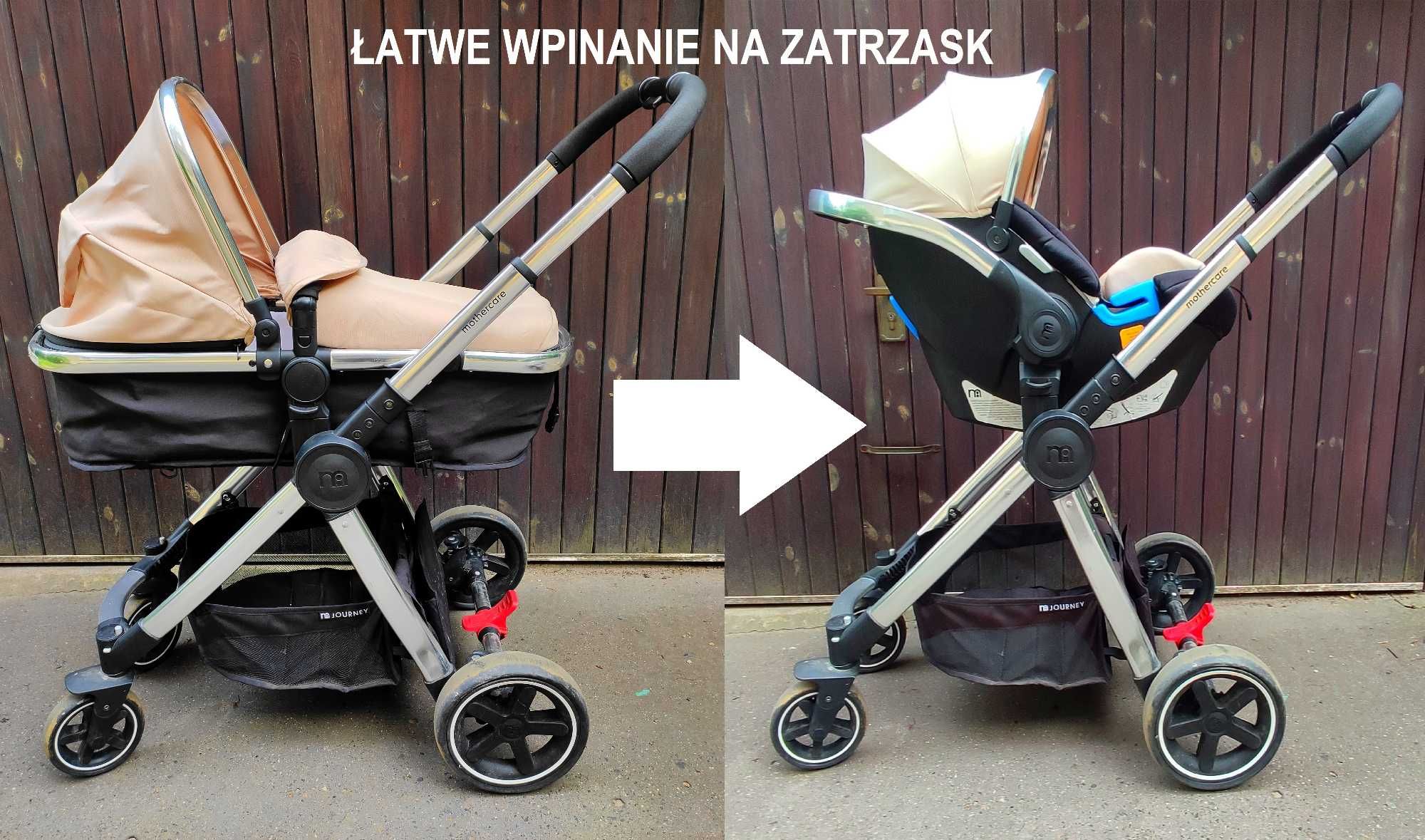 wózek MOTHERCARE JOURNEY 4 W 1 + fotelik nosidełko od 0 do 2 lat