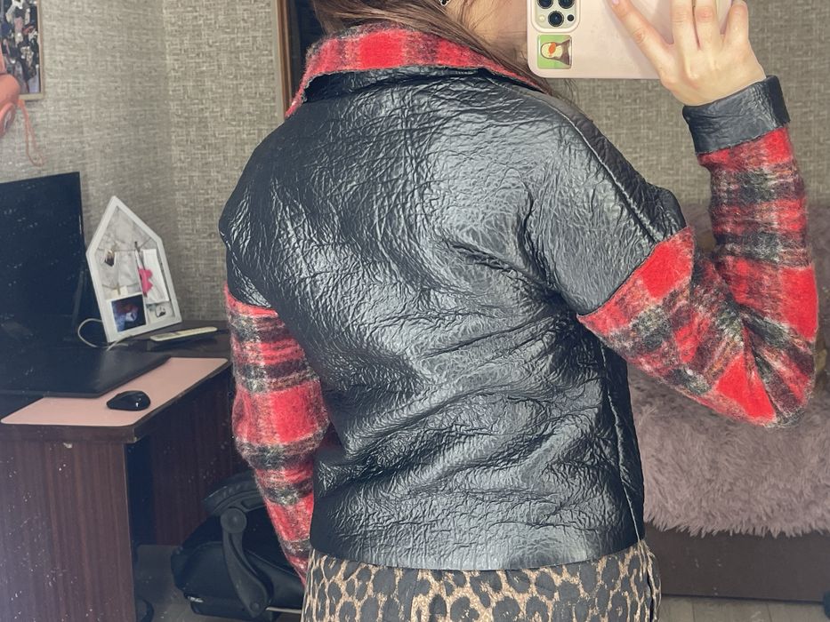 Кожанная куртка с шерстью