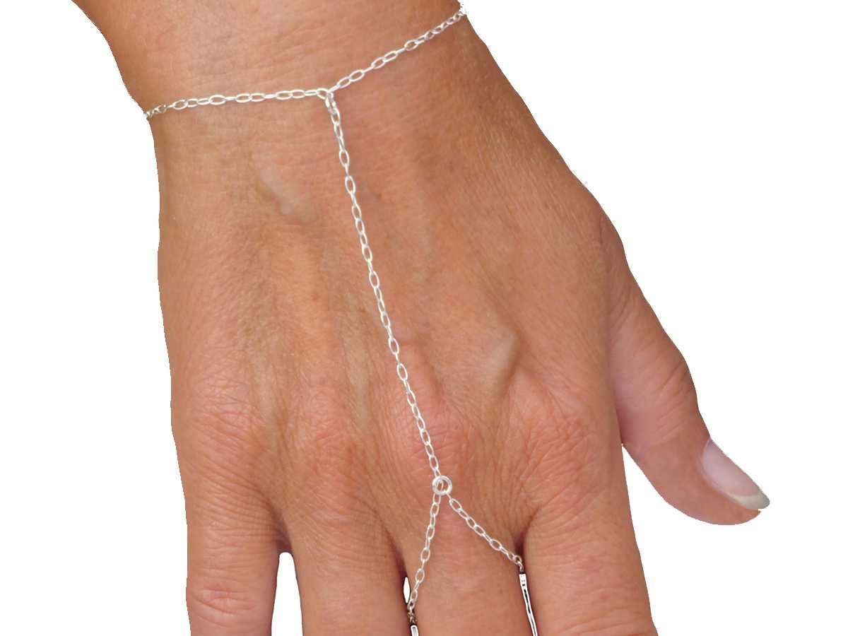 VERSIL bransoleta na palec regulowana łańcuszek SREBRO 0,925