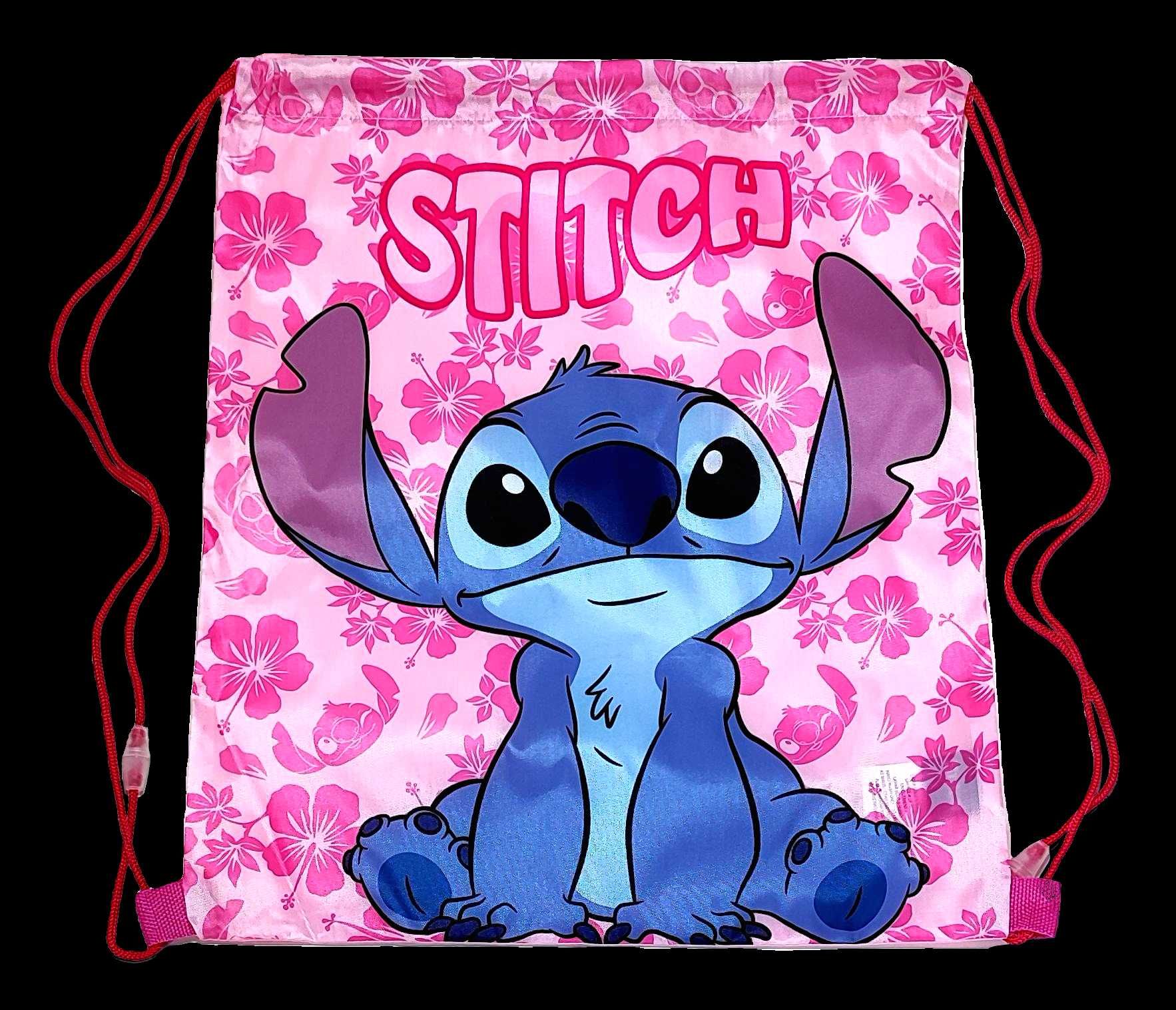 Różowy worek, torba sportowa Disney Stitch 40 x 34 cm