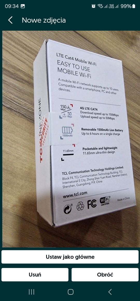 Router TCL MW42V LTE 4G Nowy