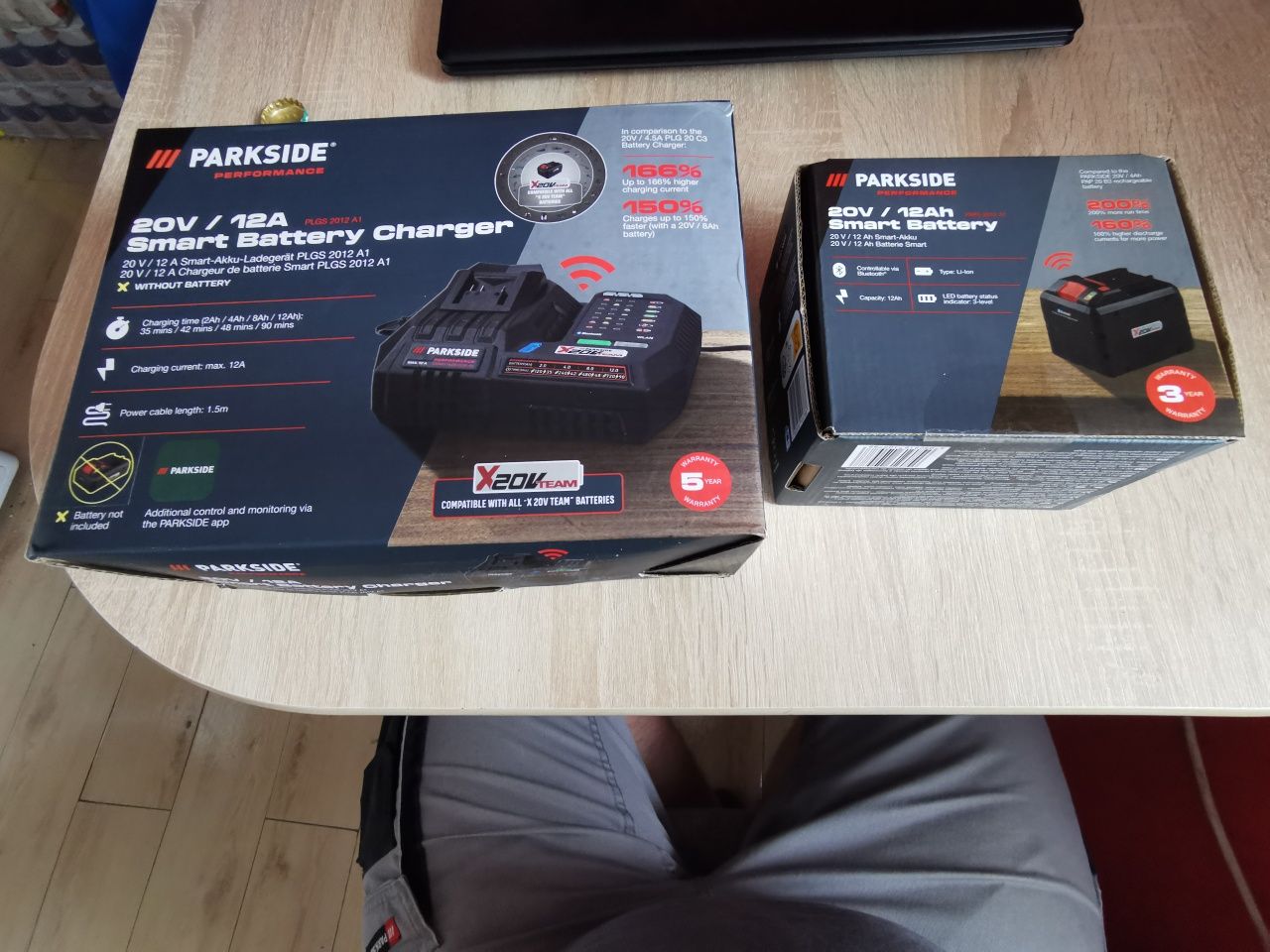 Bateria Akumulator Parkside 20V 12ah SMART+ Ładowarka SMART