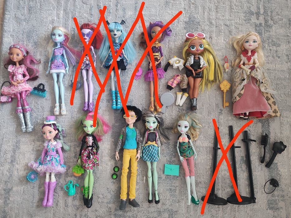 Lalki Monster High, Ever After High oraz Lol Surprise O.M.G +akcesoria