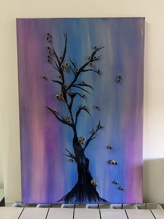 Quadro pintado à mão em acrílico