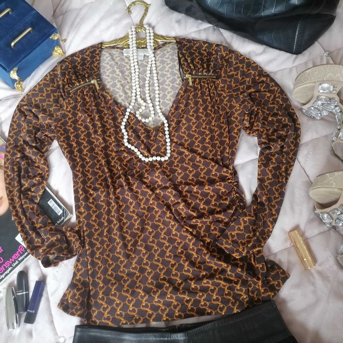 Bluzka Michael Kors Seksowna Łańcuchy Nowa L Złoty Suwak