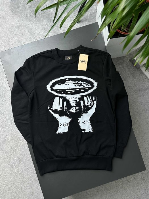 БЕЗ ПЕРЕДПЛАТ — Свитшот черный Corteiz Hands — XS S M L XL