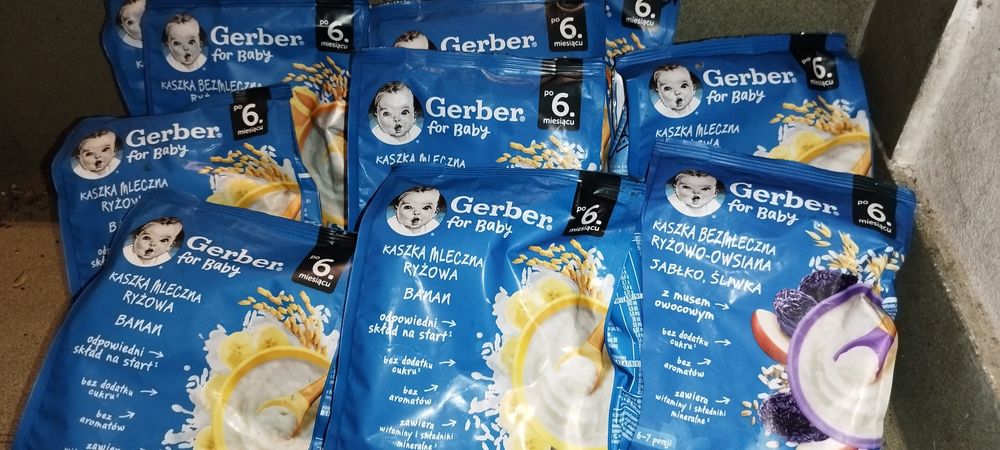 Kaszka Gerber mleczno - ryżowa 10 szt. banan, jabłko, śliwka
