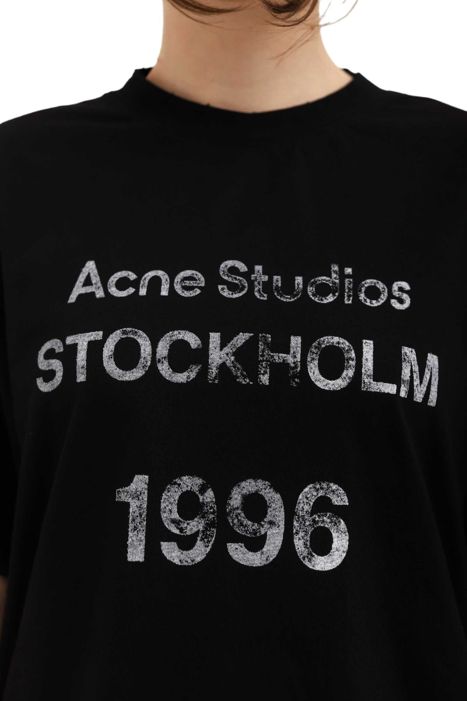 Футболка Acne Studios Logo Stamp T-Shirt Faded Black