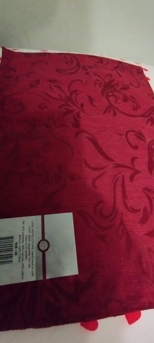 Podkładki żakardowe bordowe prostokątne Made in India 6 sztuk komplet