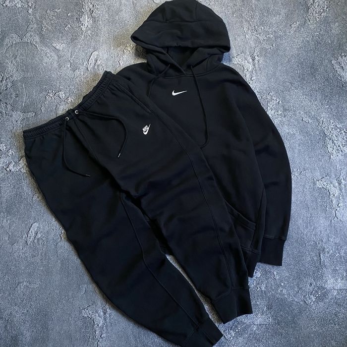 Спортивний оверсайз костюм від nike зі свіжих колекцій , чорний найк
