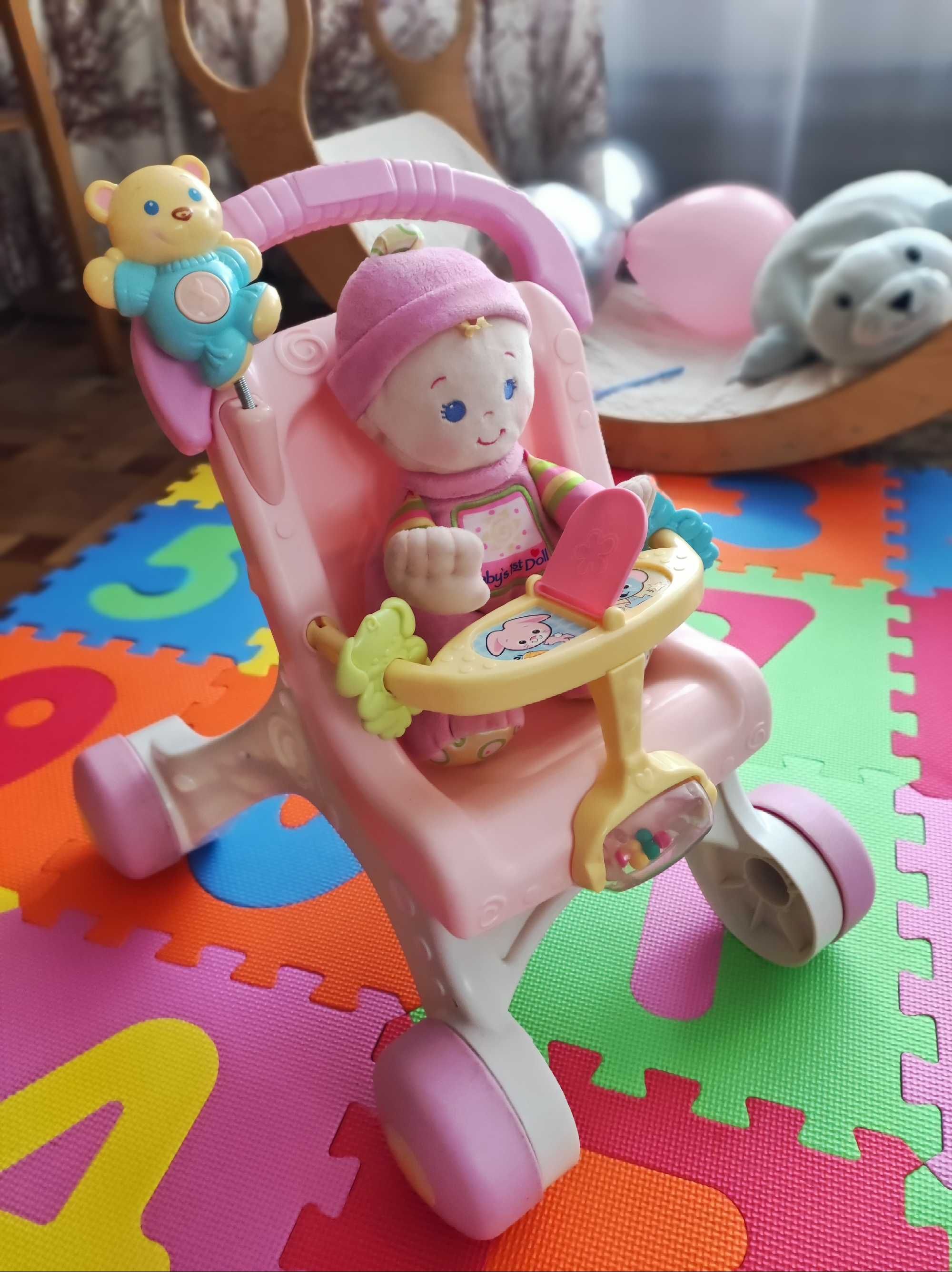 Pchaczyk wozek FISHER PRICE 3w1 UNIKALNY zestaw wozek +oryginalna lala