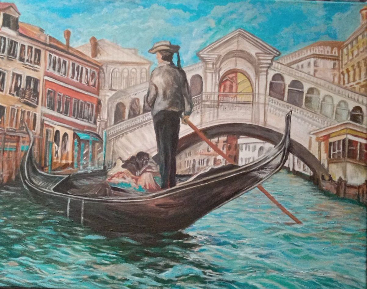 Obraz 40*40cm farbami akrylowymi.